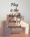 Inner Creative "Play is the highest form of research" quote by Albert Einstein. Creative inspiration. innercreative.com.au