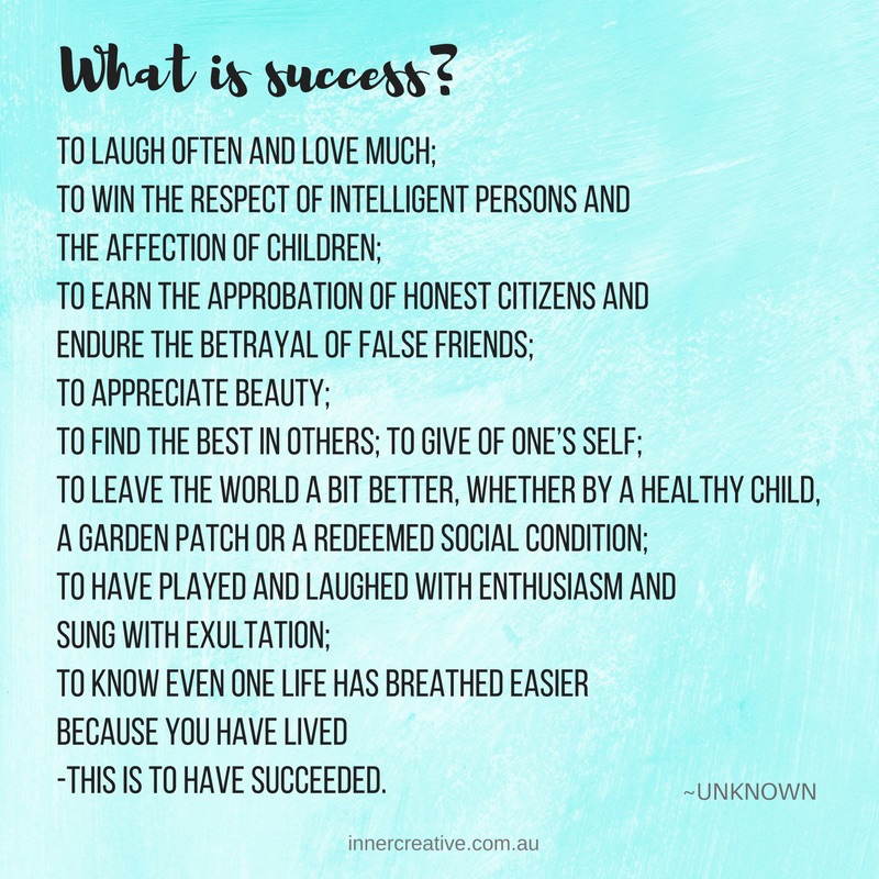 Success quote featured in Inner Creative blog The Creative Life of Jacinta Cubis. innercreative.com.au.