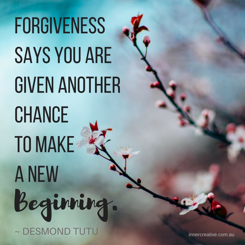 Forgiveness quote Desmond Tutu featured in Inner Creative blog -Increase your productivity with this surprising method - Forgiveness
