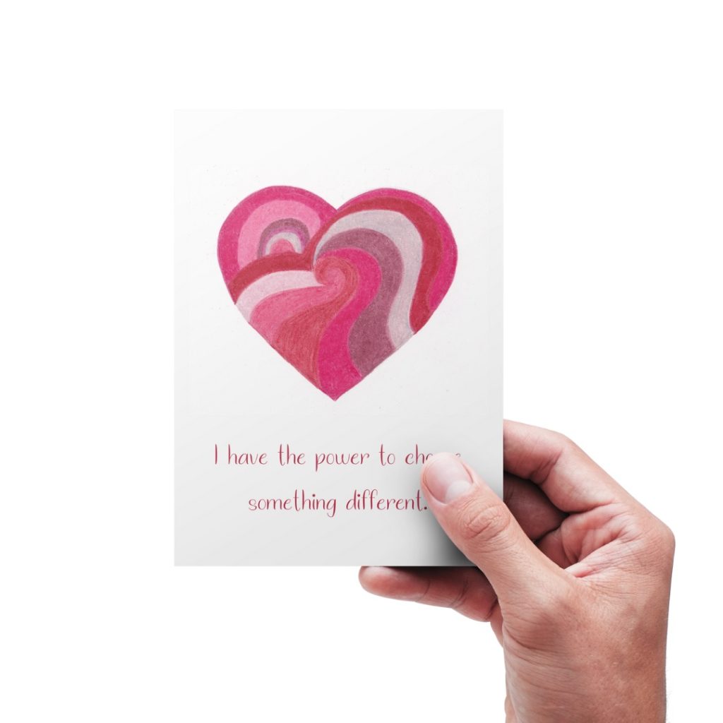 Inner Creative Mandala Inspiration Heart Affirmation Postcard available as an extra option