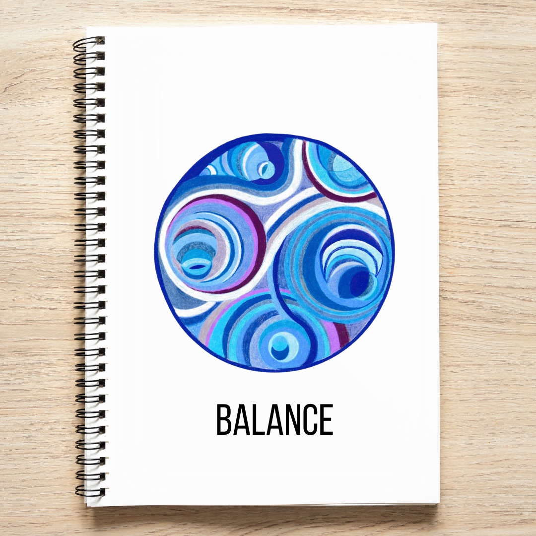 Inner Creative Mandala Inspiration - Balance - mock up of Notebook cover
